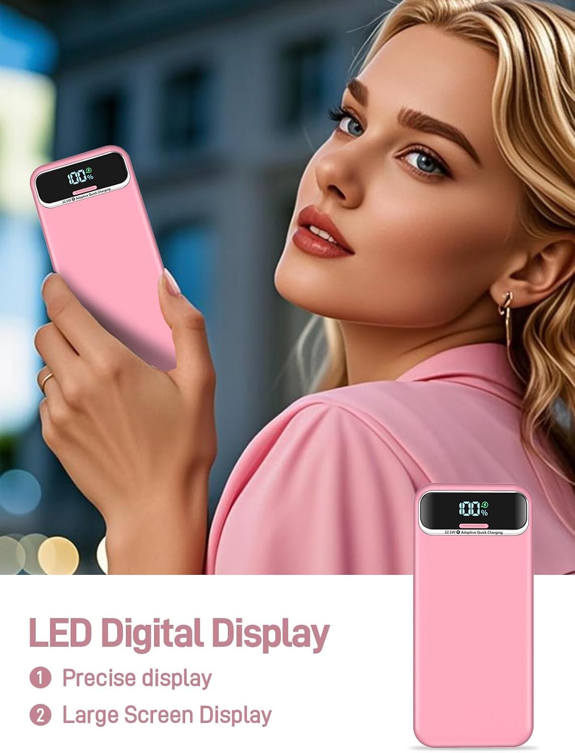 Nusyddy Cargador portátil 20000mAh de carga rápida w\/incorporado e...