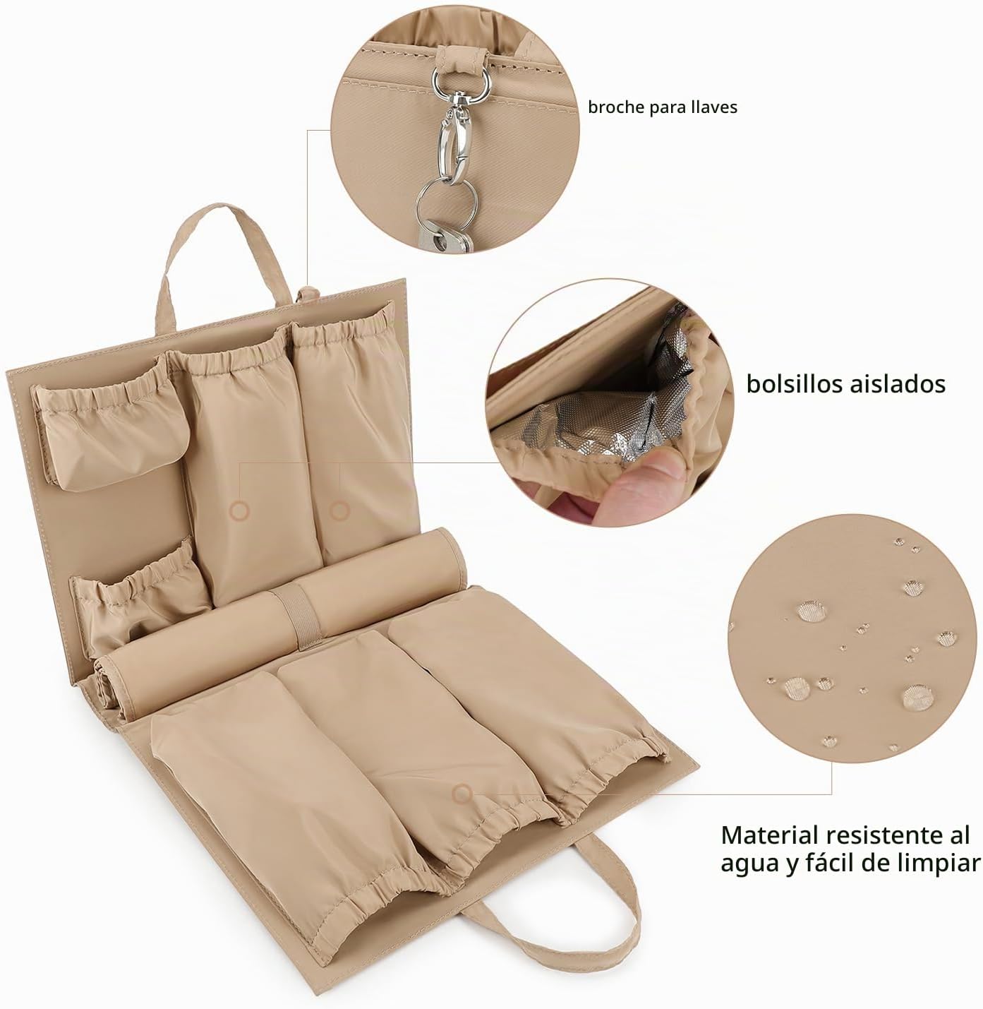 Lmbabter Organizador extraíble con bolsillo aislado, bolsa de pañal...