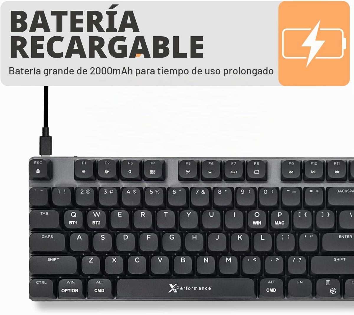 Teclado mecánico delgado X9 inalámbrico \u2013 Interruptores rojos...