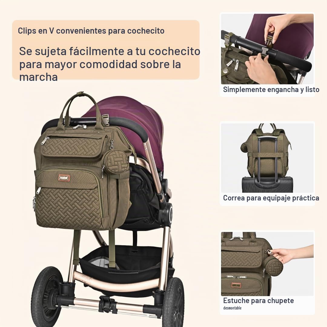 BabbleRoo Mochila para pañales, bolsa cambiadora de pañales multifu...