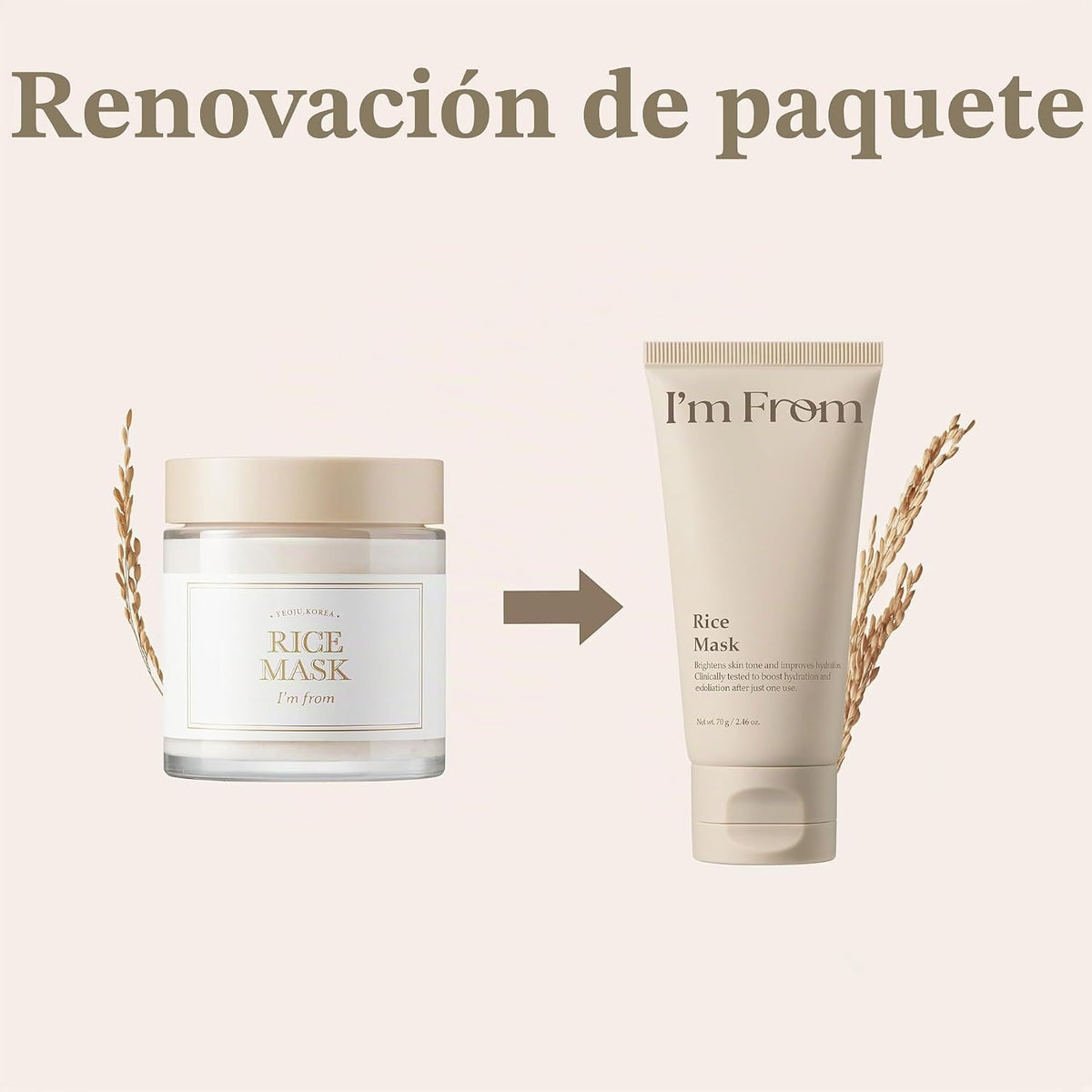 I'm From Máscara de arroz, máscara exfoliante suave de arroz la...