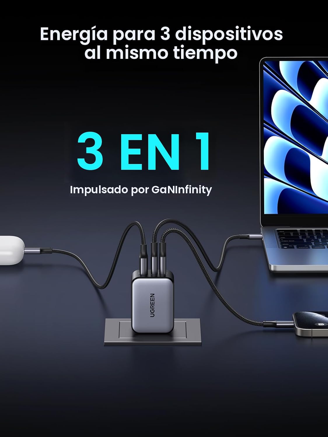 UGREEN Nexode Power Bank 20000mAh 130W Bundle con 65W USB C Cargado...