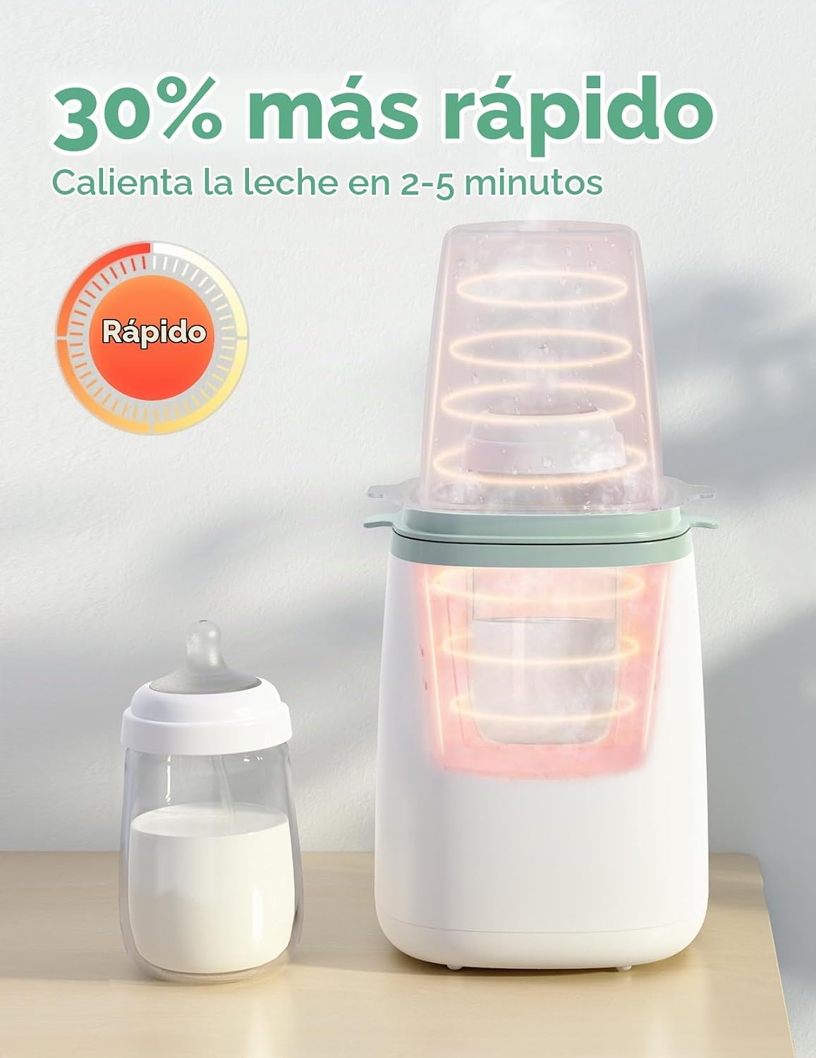 Momcozy Esterilizador y secadora de botellas grandes de 3 capas y c...