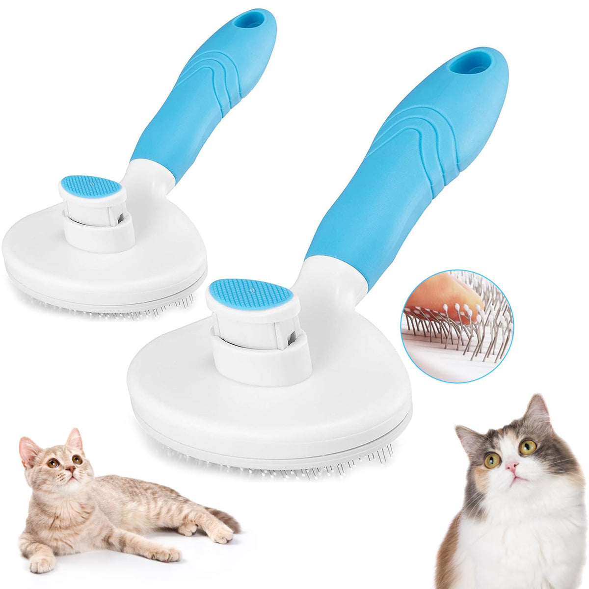 Cepillo deslizante de autolimpieza \u2013 Cepillo para gatos, herra...