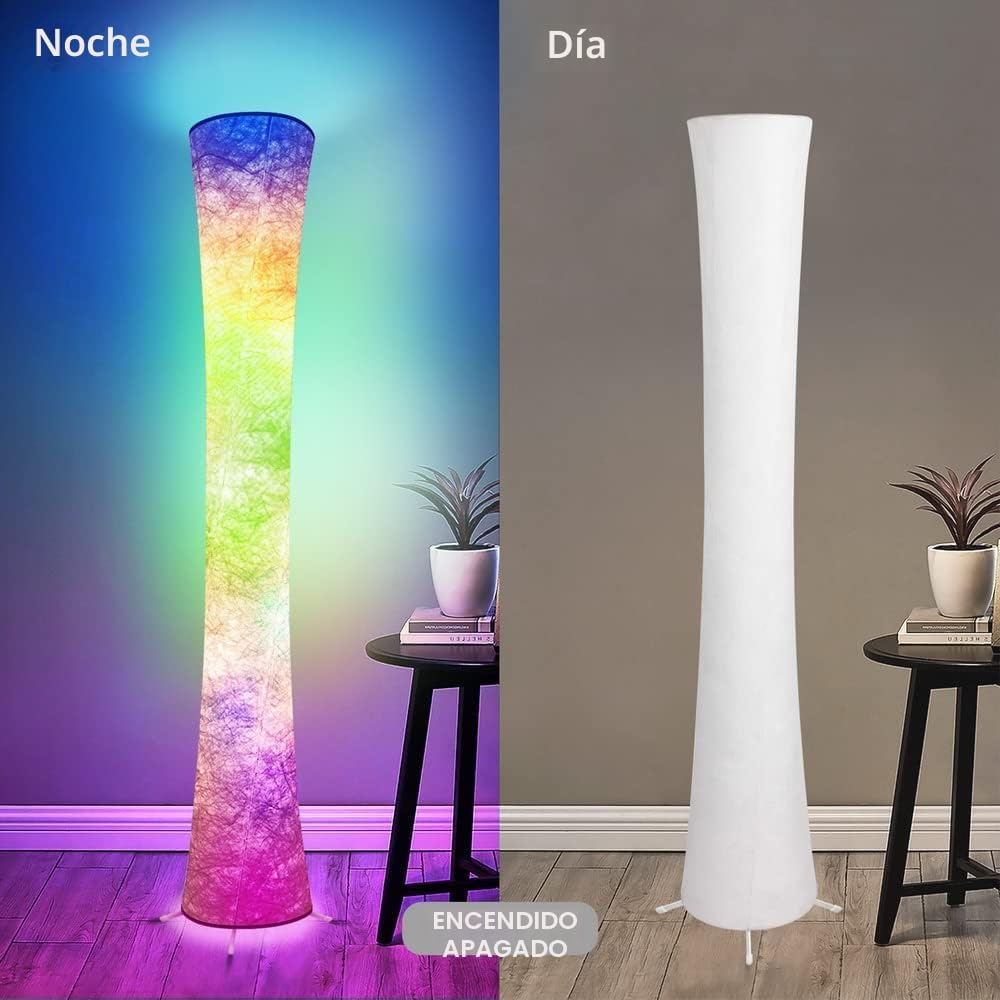 2 lámparas de pie, lámpara de esquina LED RGB inteligente de 61 pul...