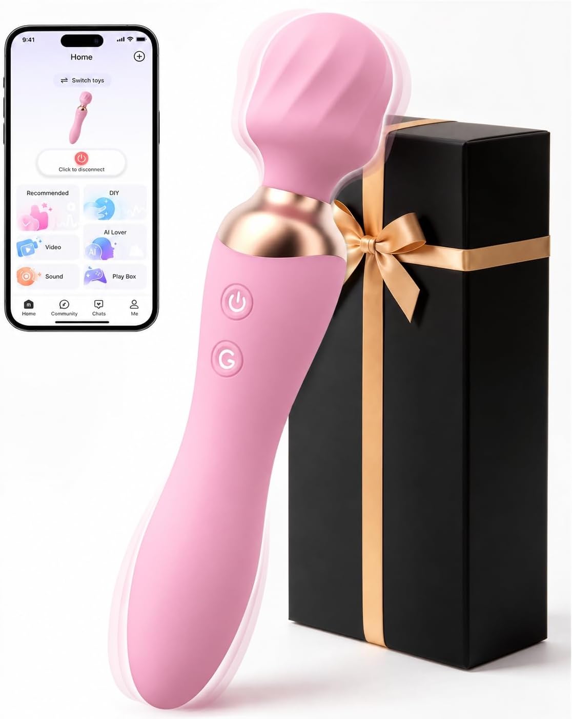MOOLIGIRL Masajeador de mano vibrador de doble extremo, herramienta...