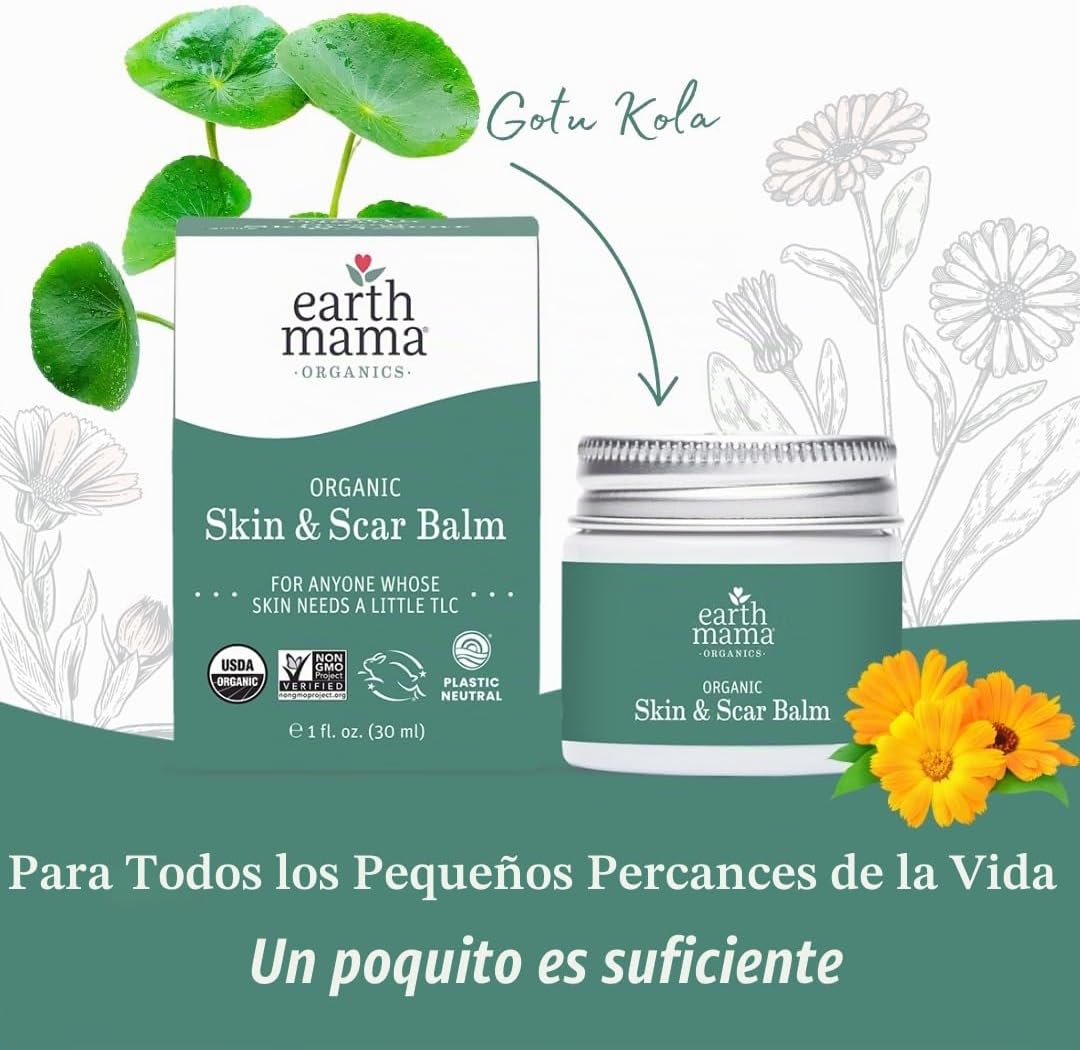 Earth Mama Bálsamo Orgánico para la Piel y Cicatrices | Cuidado de...