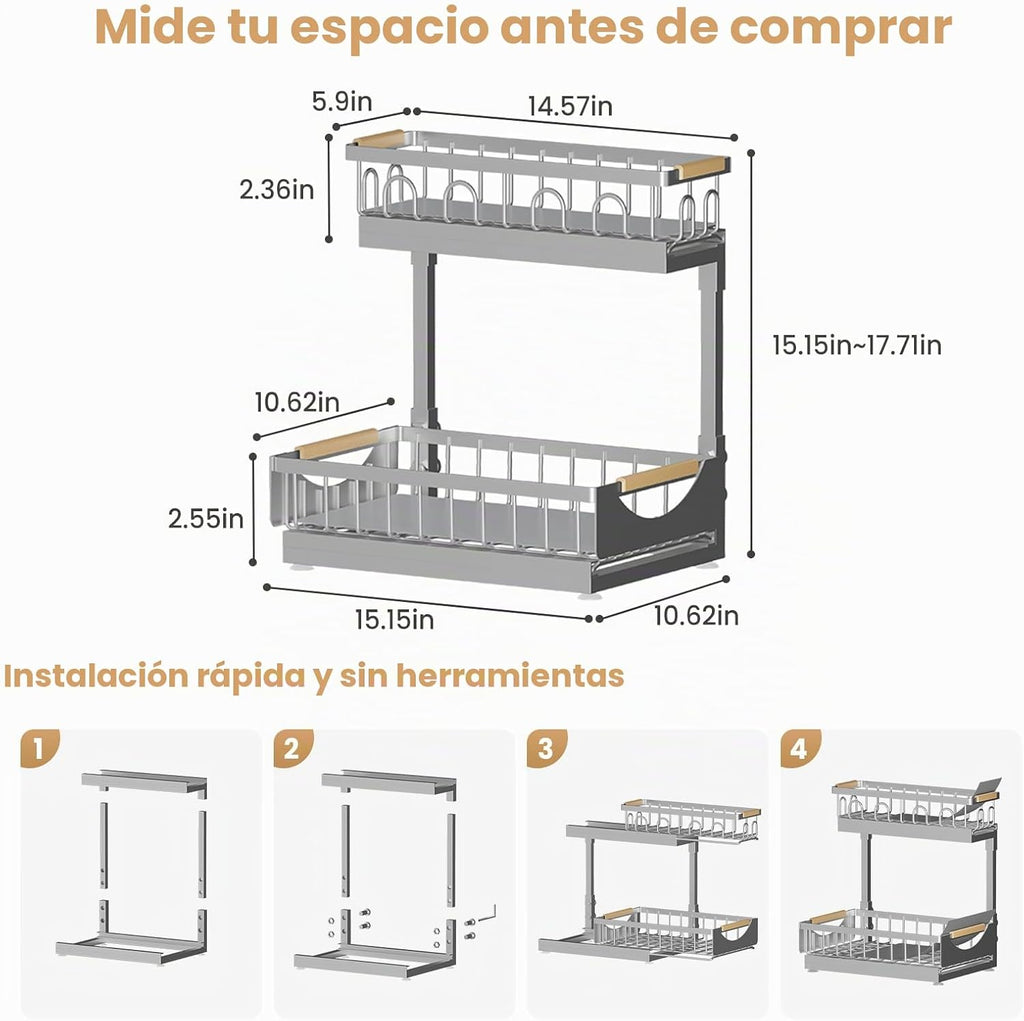 Aekenr Paquete de 2 organizadores y almacenamiento para debajo del...