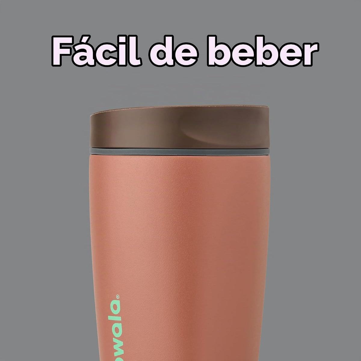 Owala SmoothSip Slider - Vaso de café aislado de acero inoxidable,...