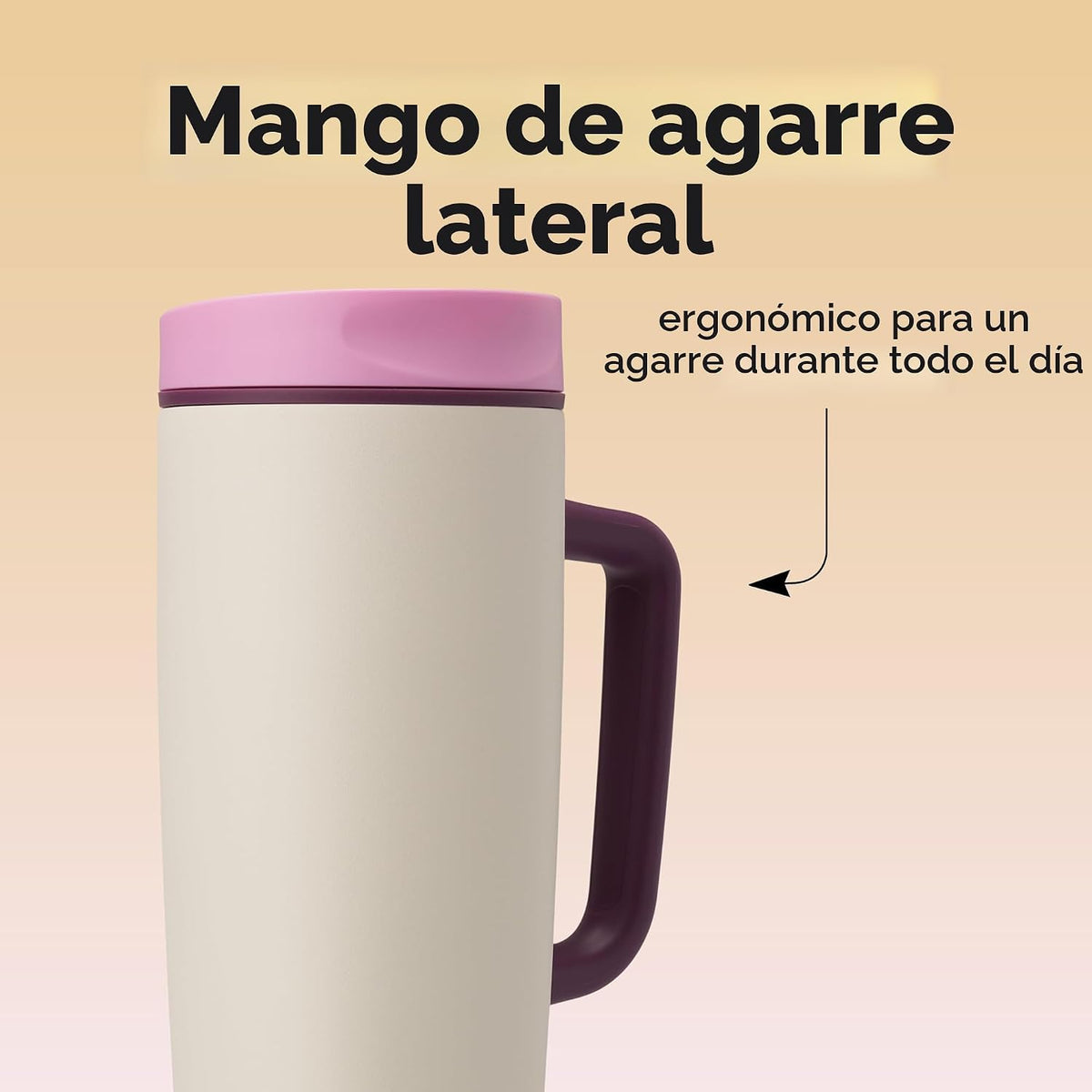 Owala SmoothSip Slider - Taza de viaje aislada de acero inoxidable...