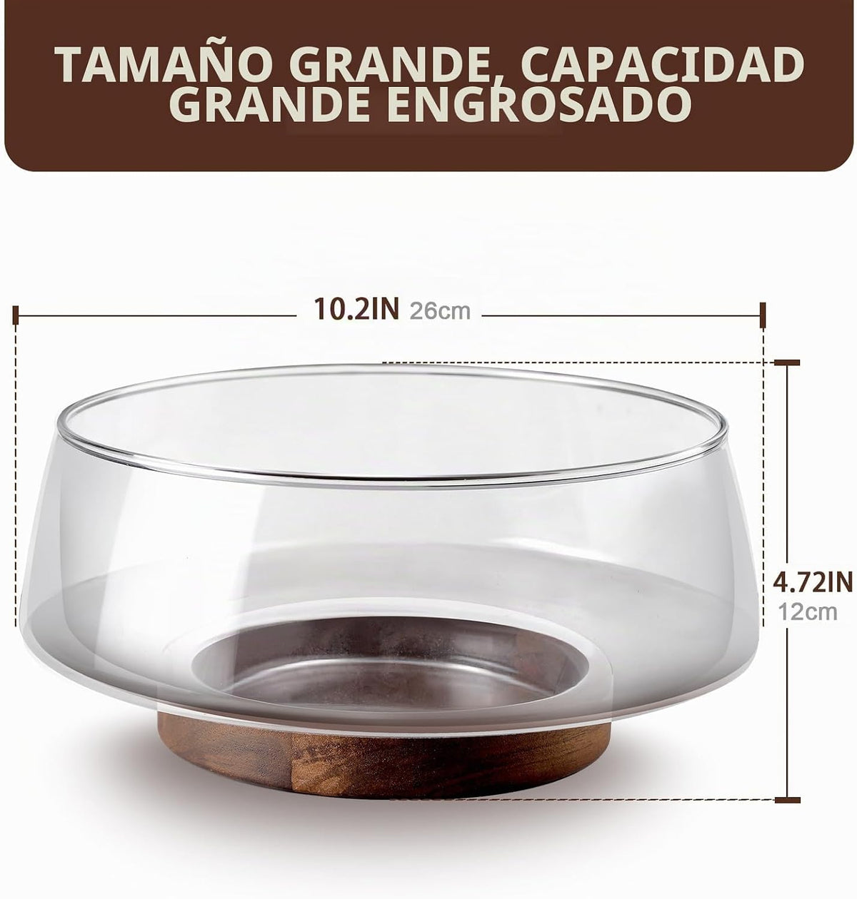 Juego de cuencos grandes de vidrio con tapa | Tazón decorativo de v...