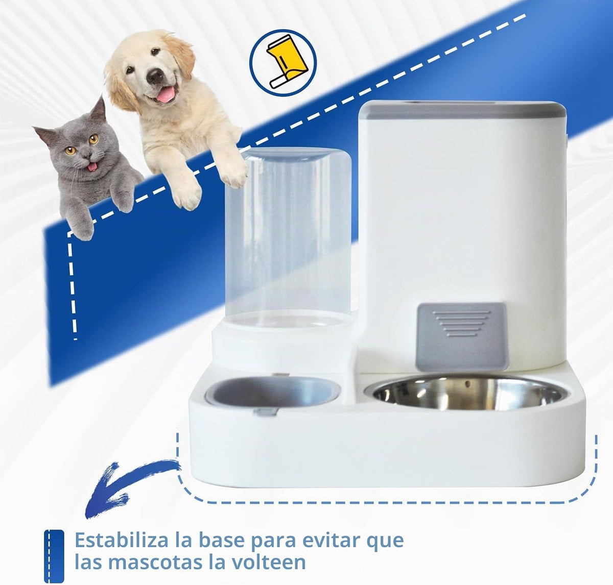 MUYG Juego de dispensador automático de comida y agua para gatos, 2...