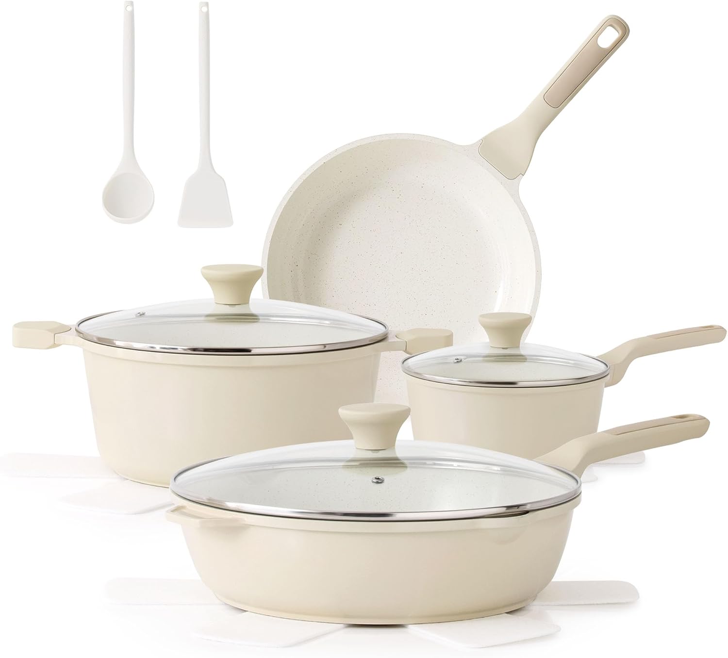 SENSARTE Juego de utensilios de cocina de cerámica antiadherente, j...