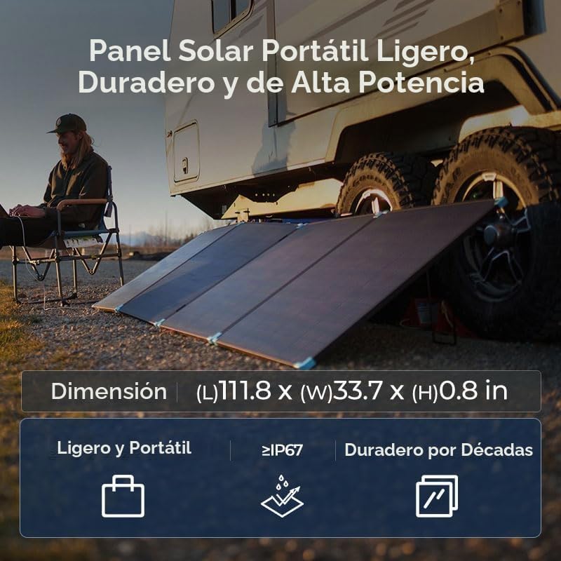 Renogy el panel solar portátil 400W, maleta plegable para las centr...