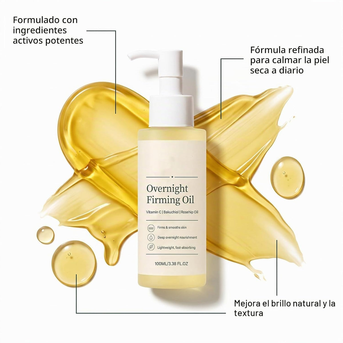 Aceite reafirmante durante la noche, para piel madura, aceite reafi...