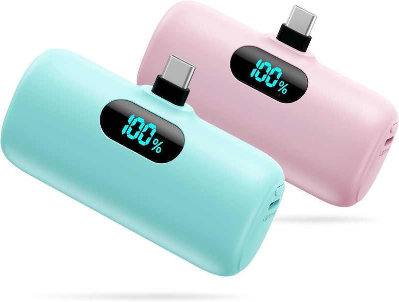 [Paquete de 2] Cargador portátil para iPhone 17\/16\/15, mini USB C...
