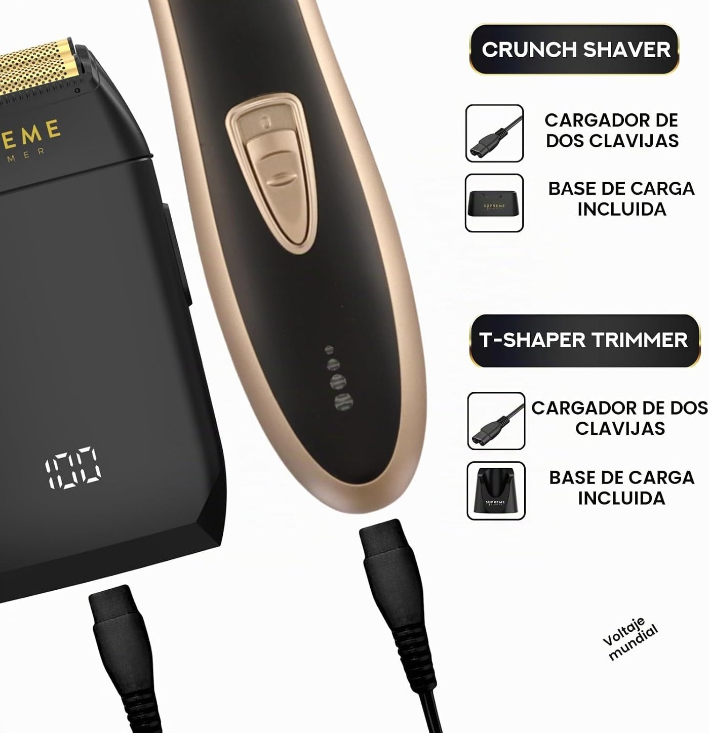 Supreme Trimmer 2-en-1 recortadora en forma de T y afeitadora con l...
