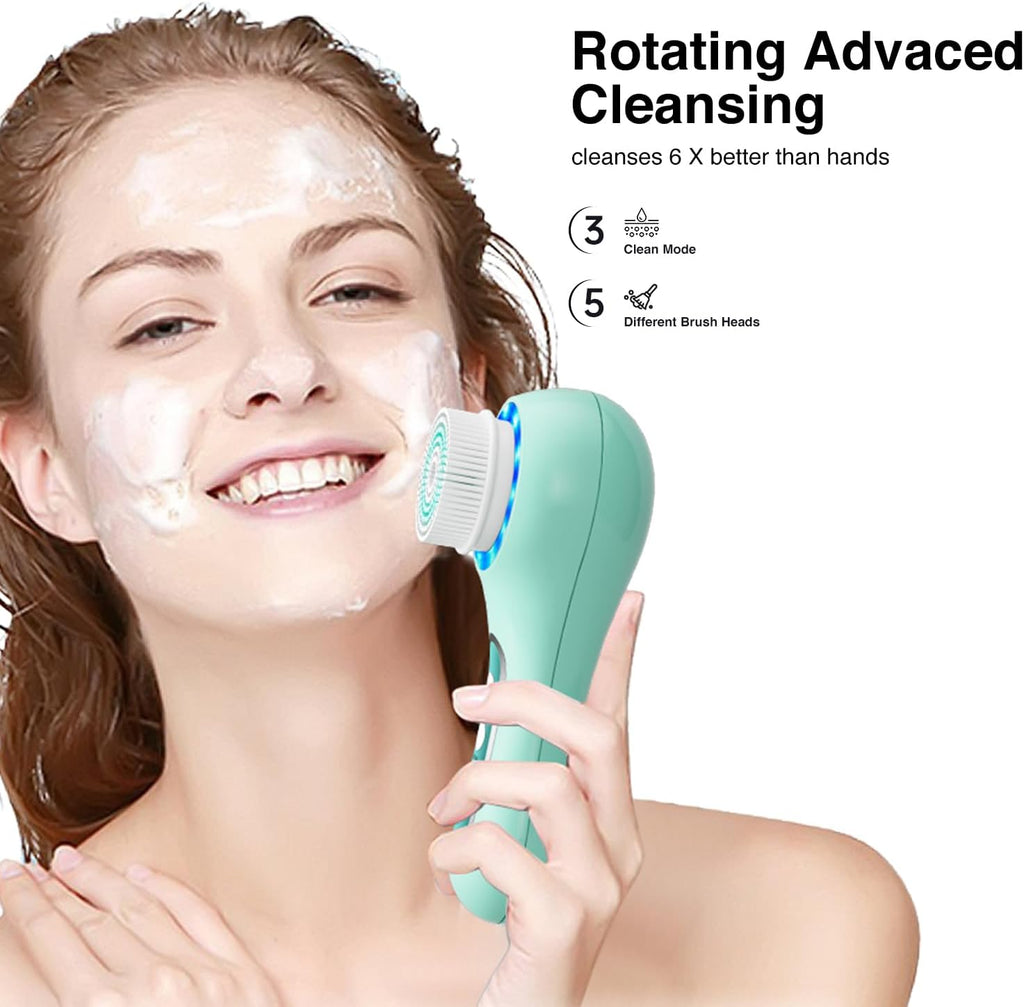 UMICKOO Cepillo de limpieza facial eléctrico, depurador facial gira...