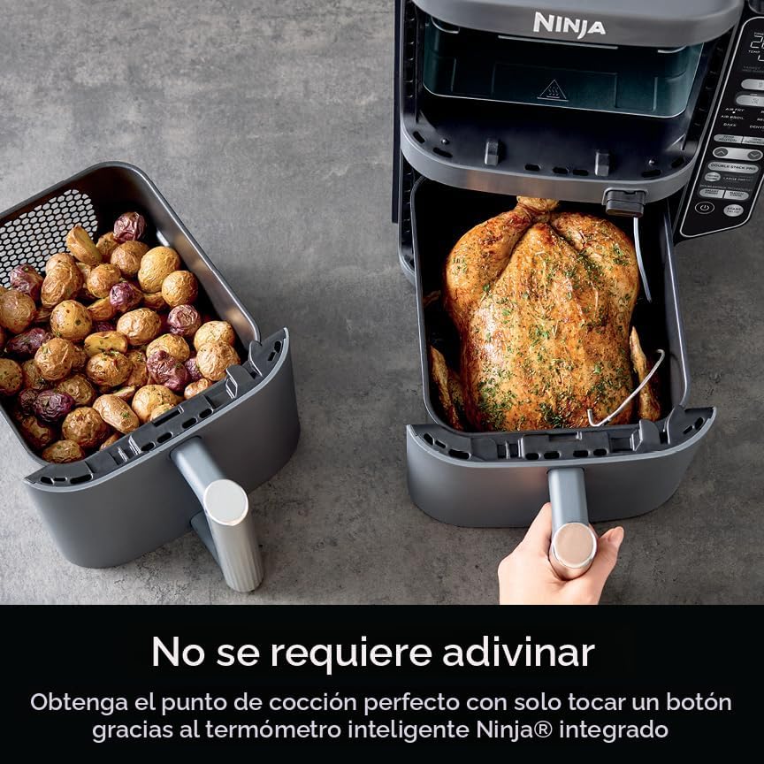 Ninja Freidora de Aire Inteligente DoubleStack XL de 2 Cestas, Sist...