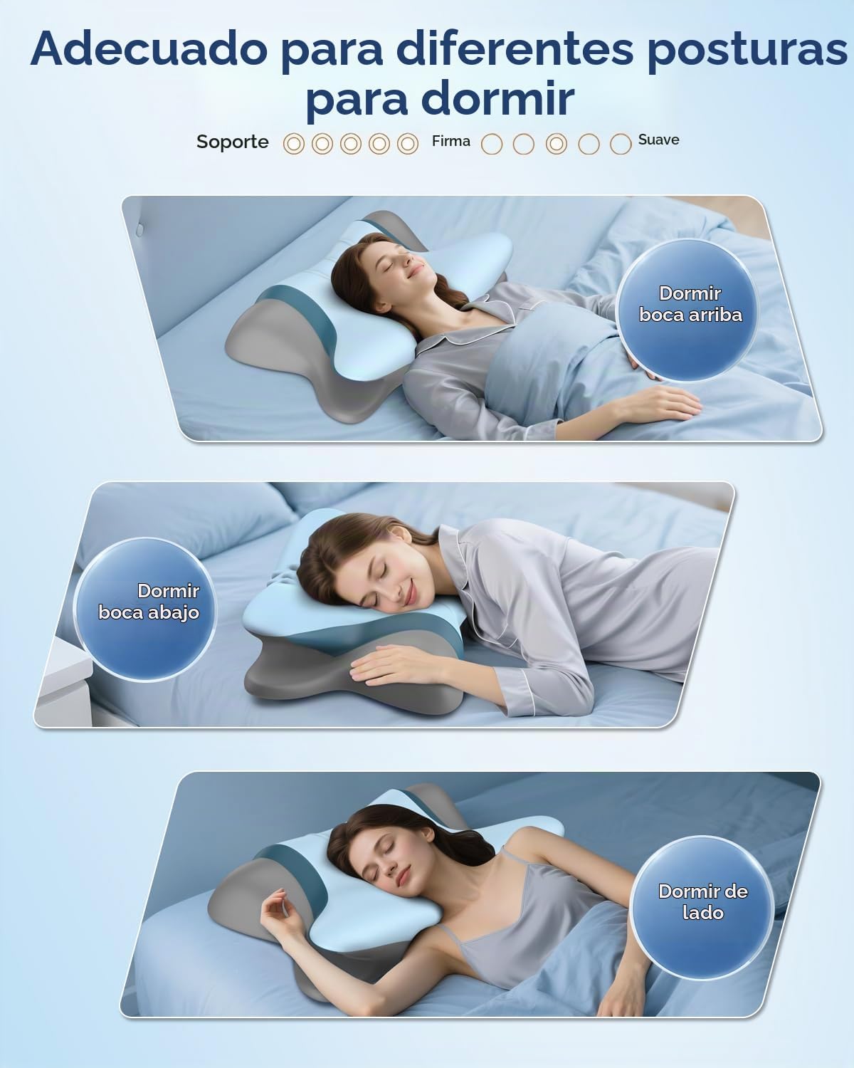Almohada cervical para el cuello para aliviar el dolor, almohada er...