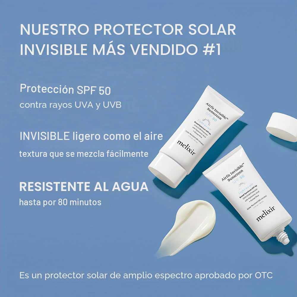 Melixir Airfit Invisible™ Protector solar SPF 50, Protector solar d...