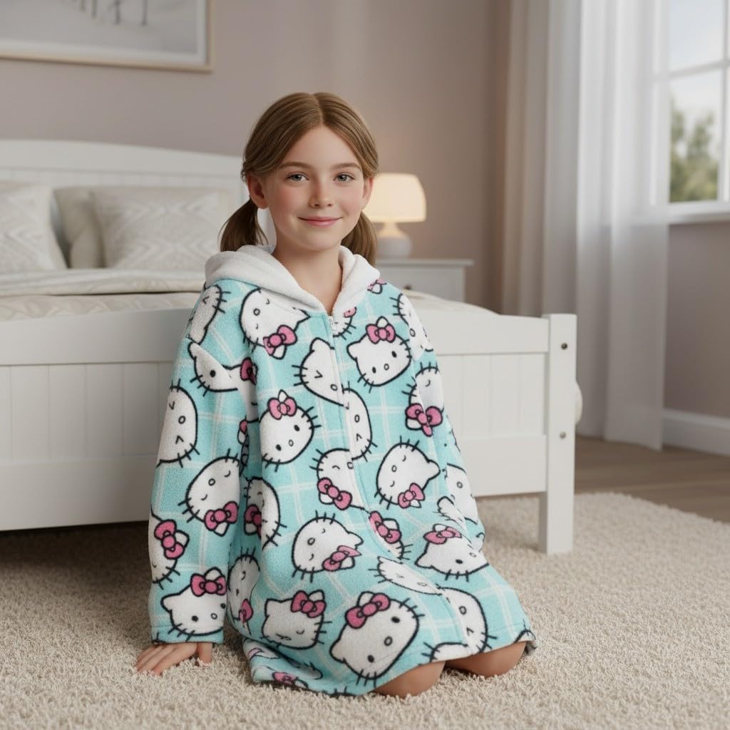 Hello Kitty Bata de baño de forro polar para niñas - Bata de baño c...