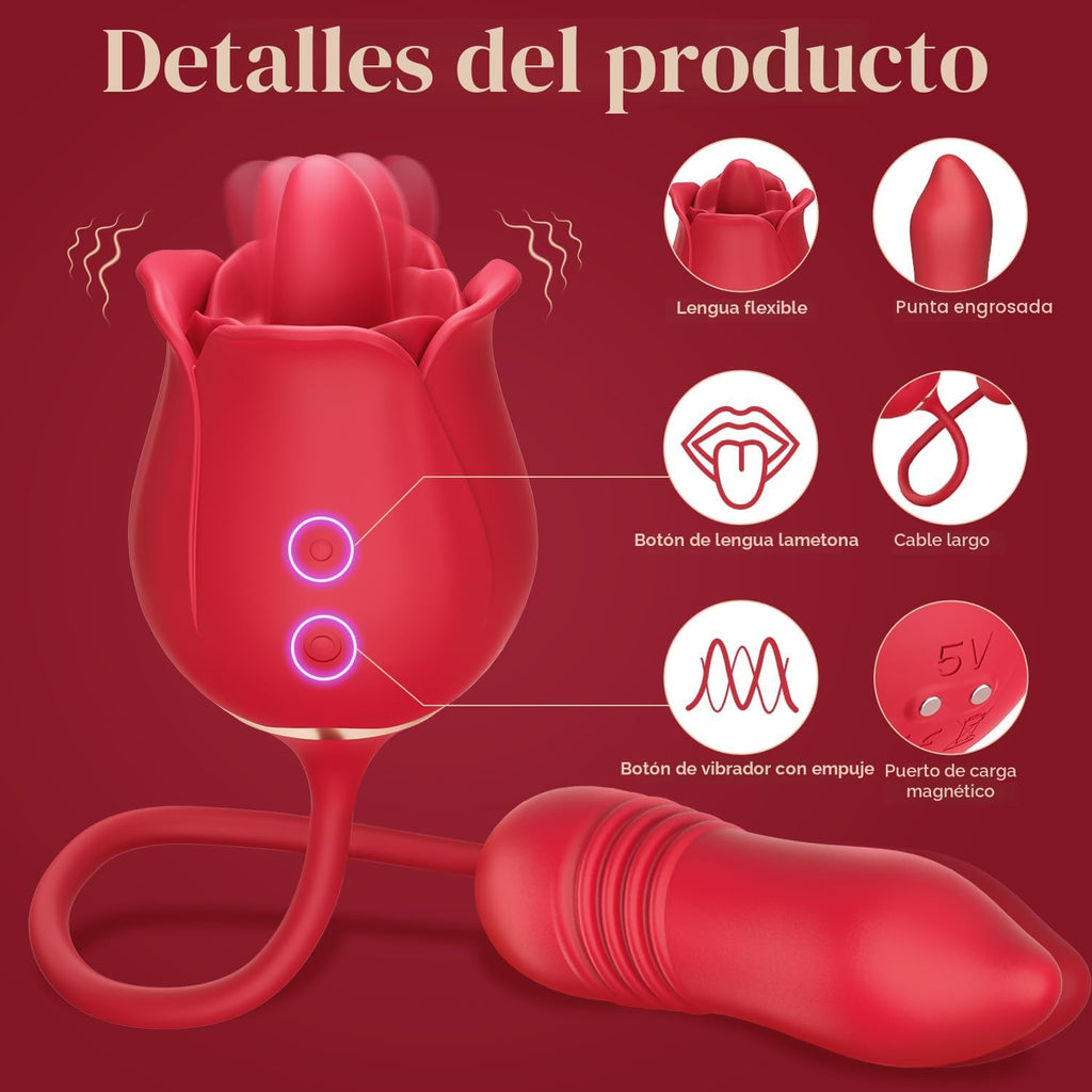 Vibrador de juguete de rosa para adultos, juguetes sexuales MOOLIGI...