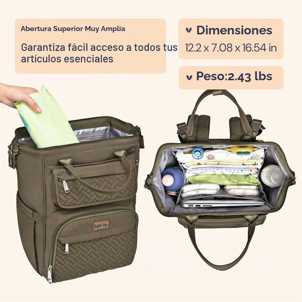 BabbleRoo Mochila para pañales, bolsa cambiadora de pañales multifu...