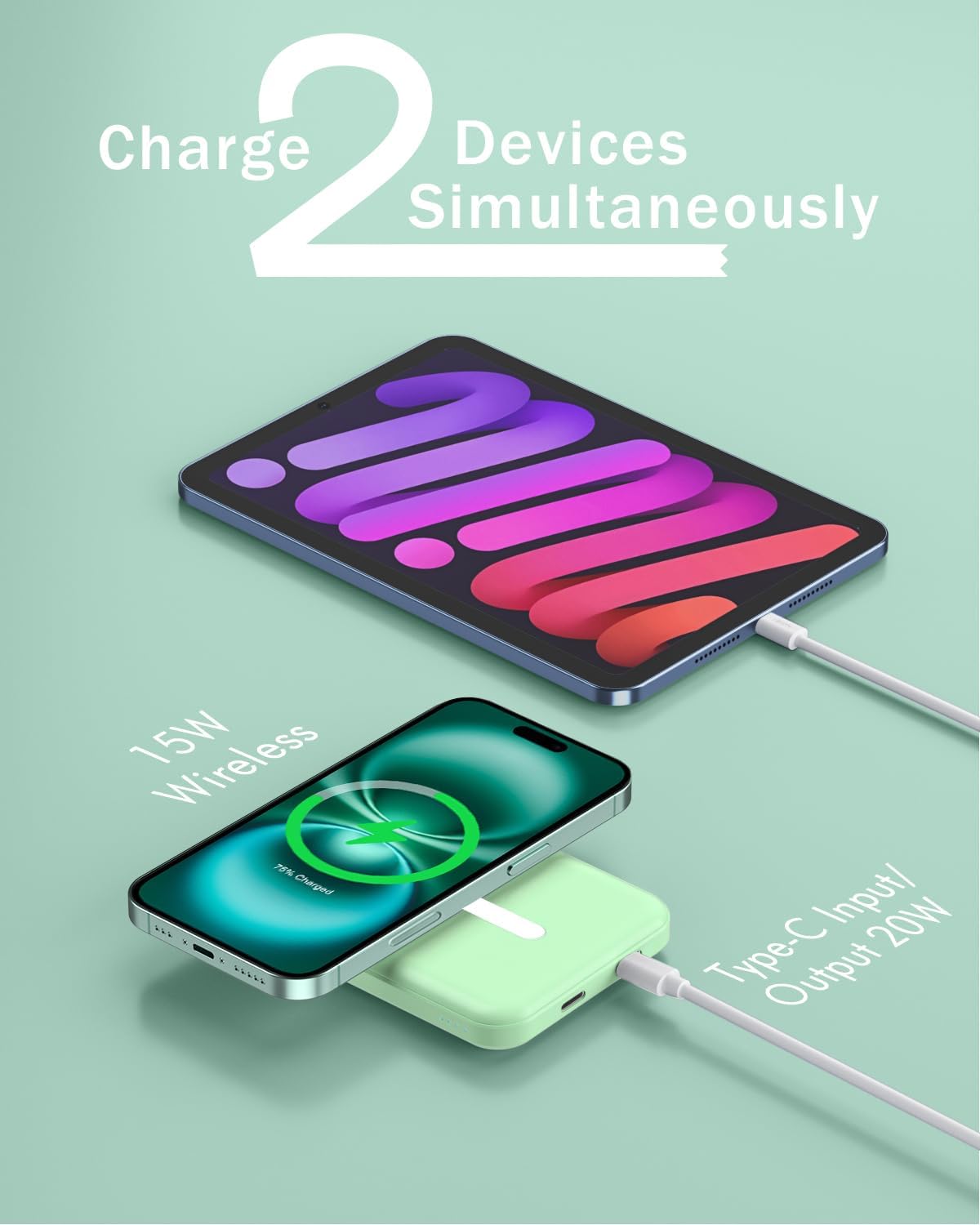 podoru para MagSafe Power Bank 5000mAh, cargador portátil magnético...