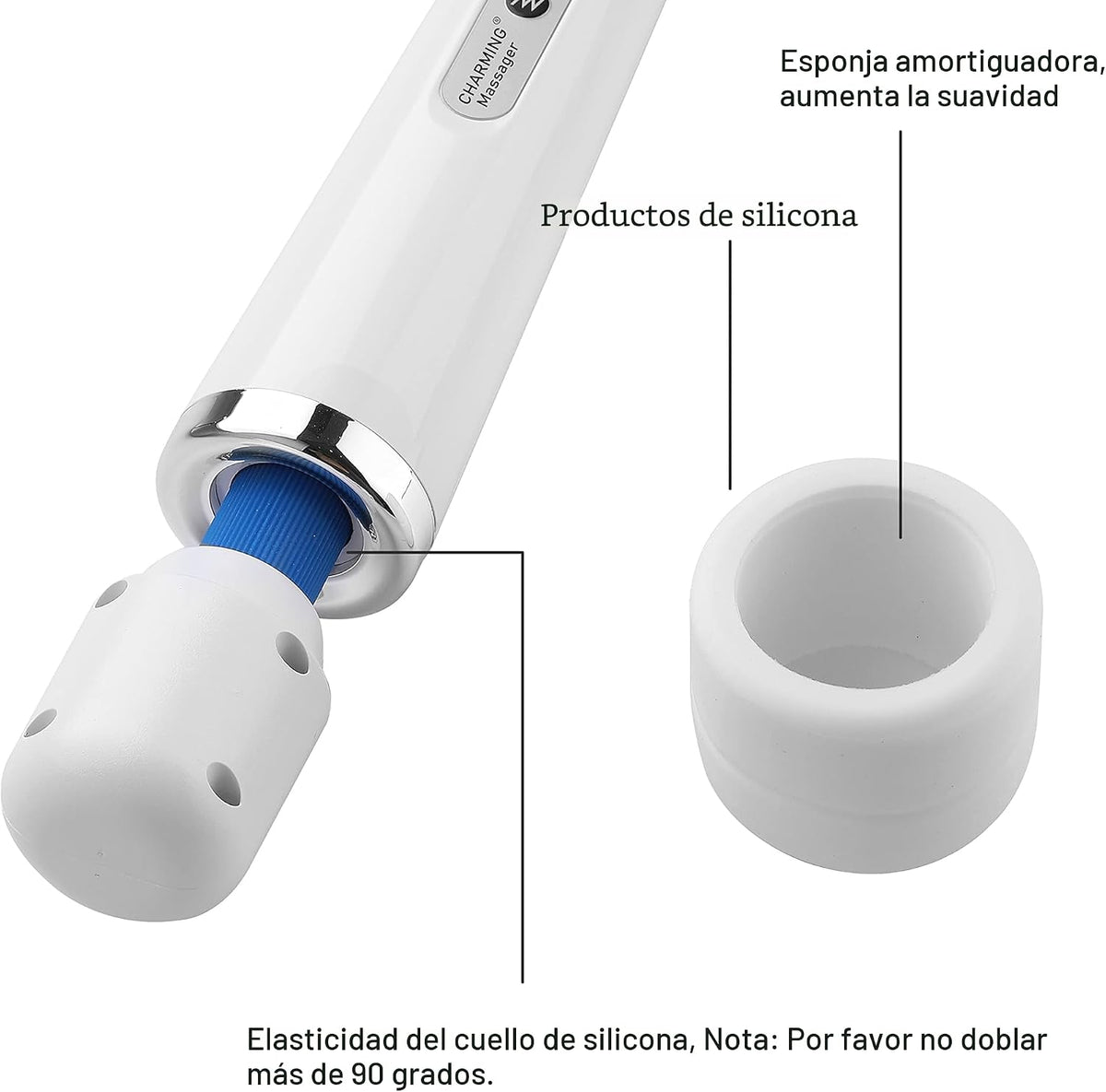 Encantador masajeador de espalda de mano con cable de 10 velocidade...