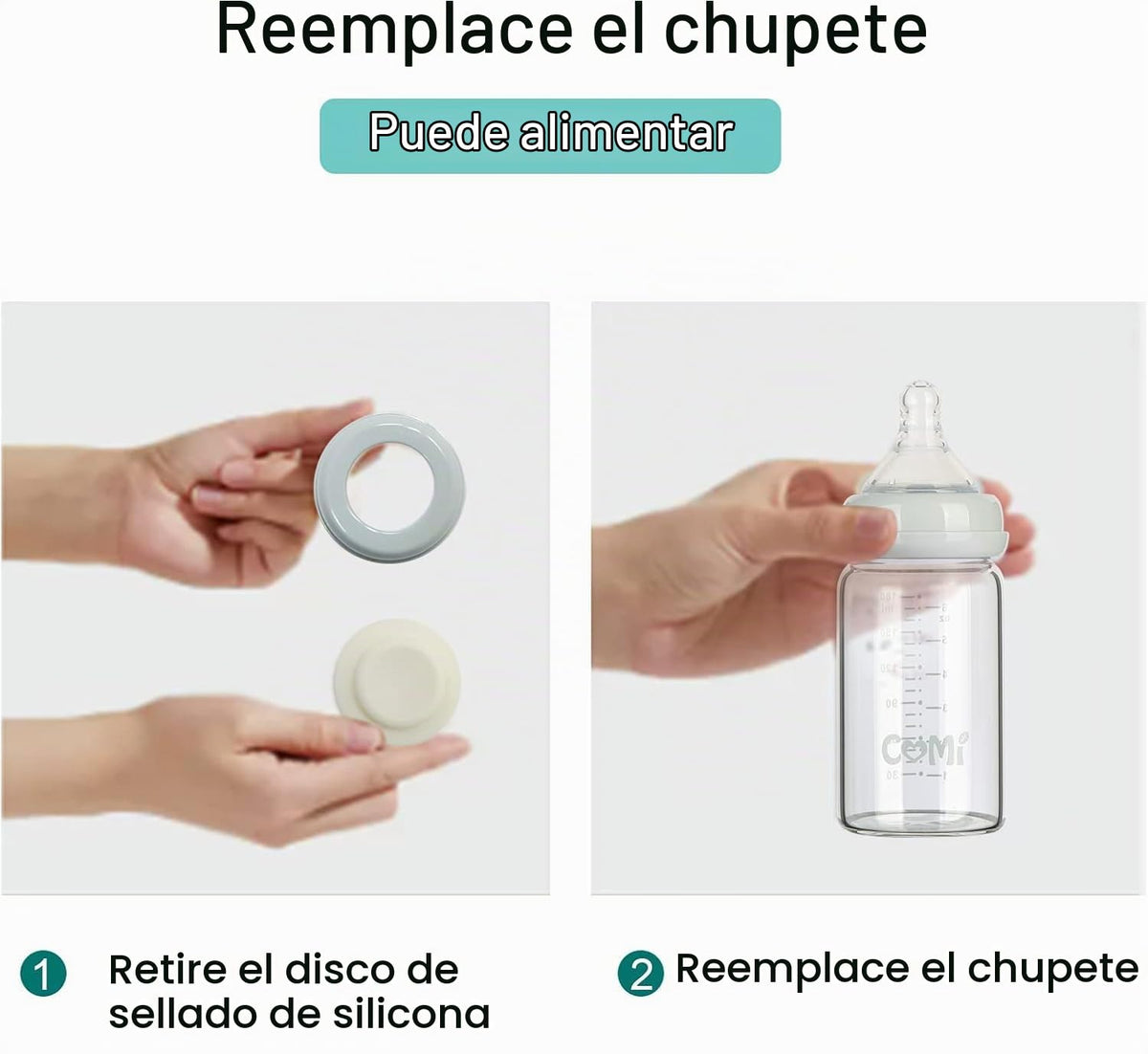 COMI Botella de vidrio de cuello ancho para recolección y almacenam...