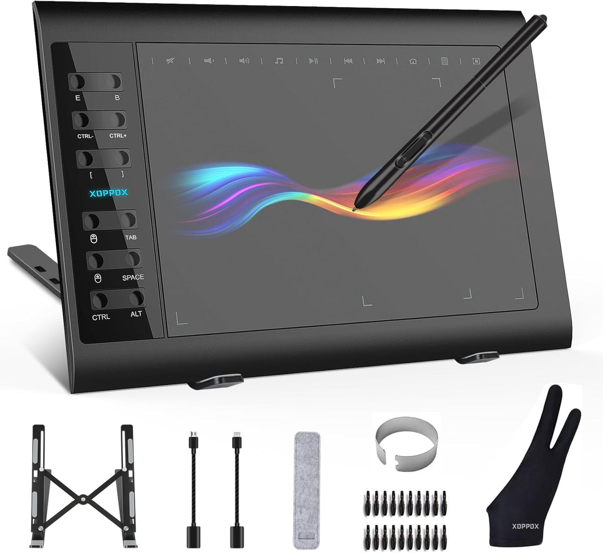 XOPPOX Tableta de dibujo gráfico, área activa grande de 10 x 6 pulg...