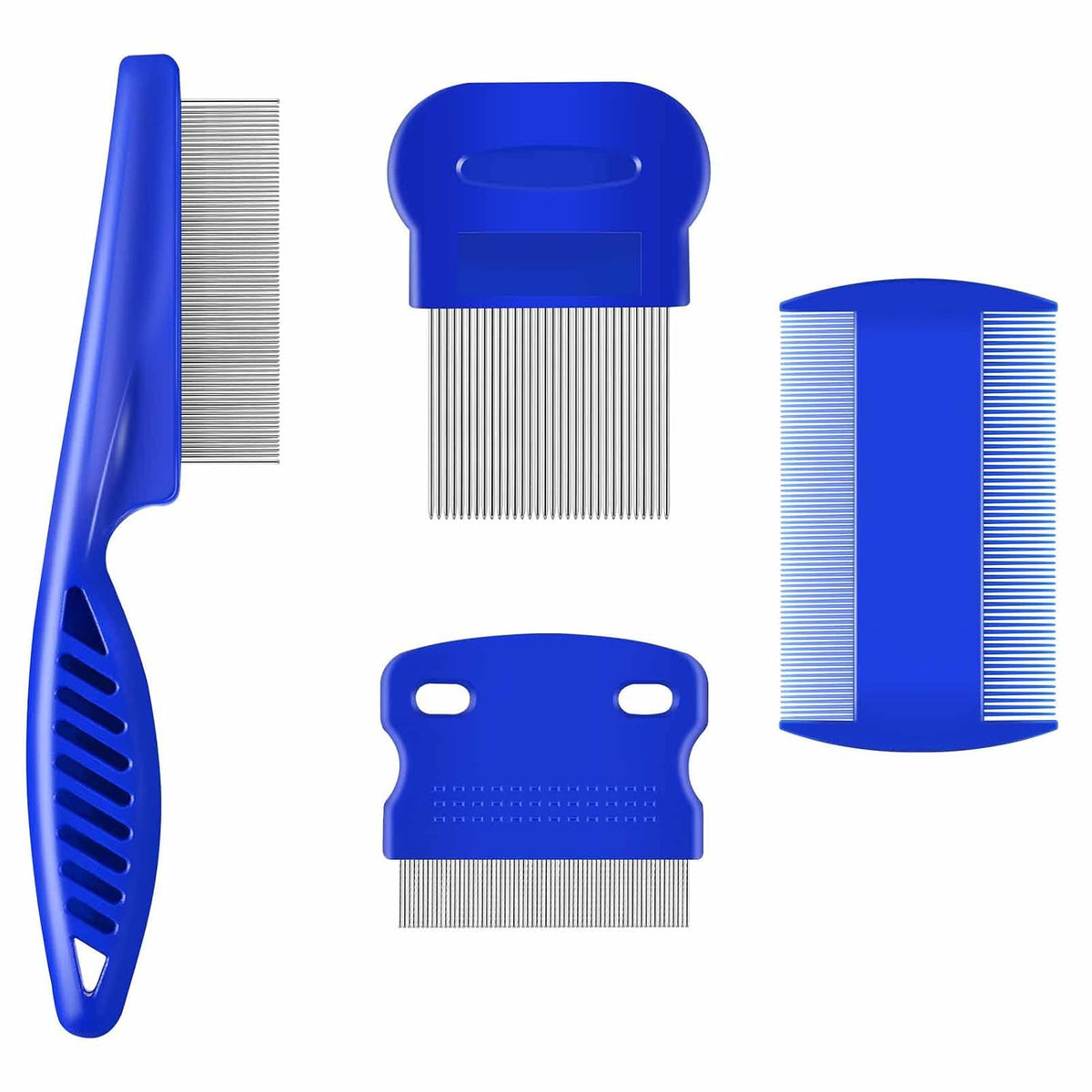 BRILLIRARE Paquete de 4 peines para piojos de pulgas, peines de ace...