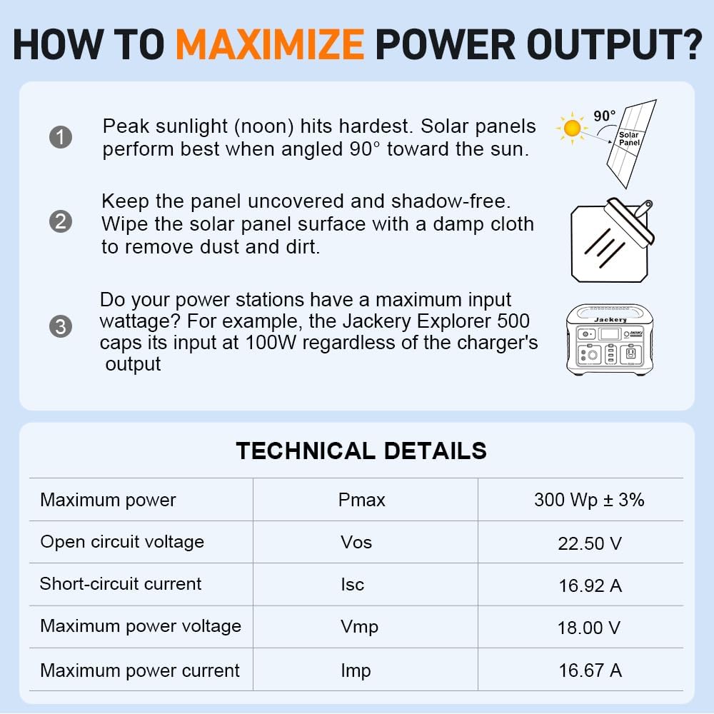 DOKIO Kit de panel solar plegable portátil de 300W para carga de ba...