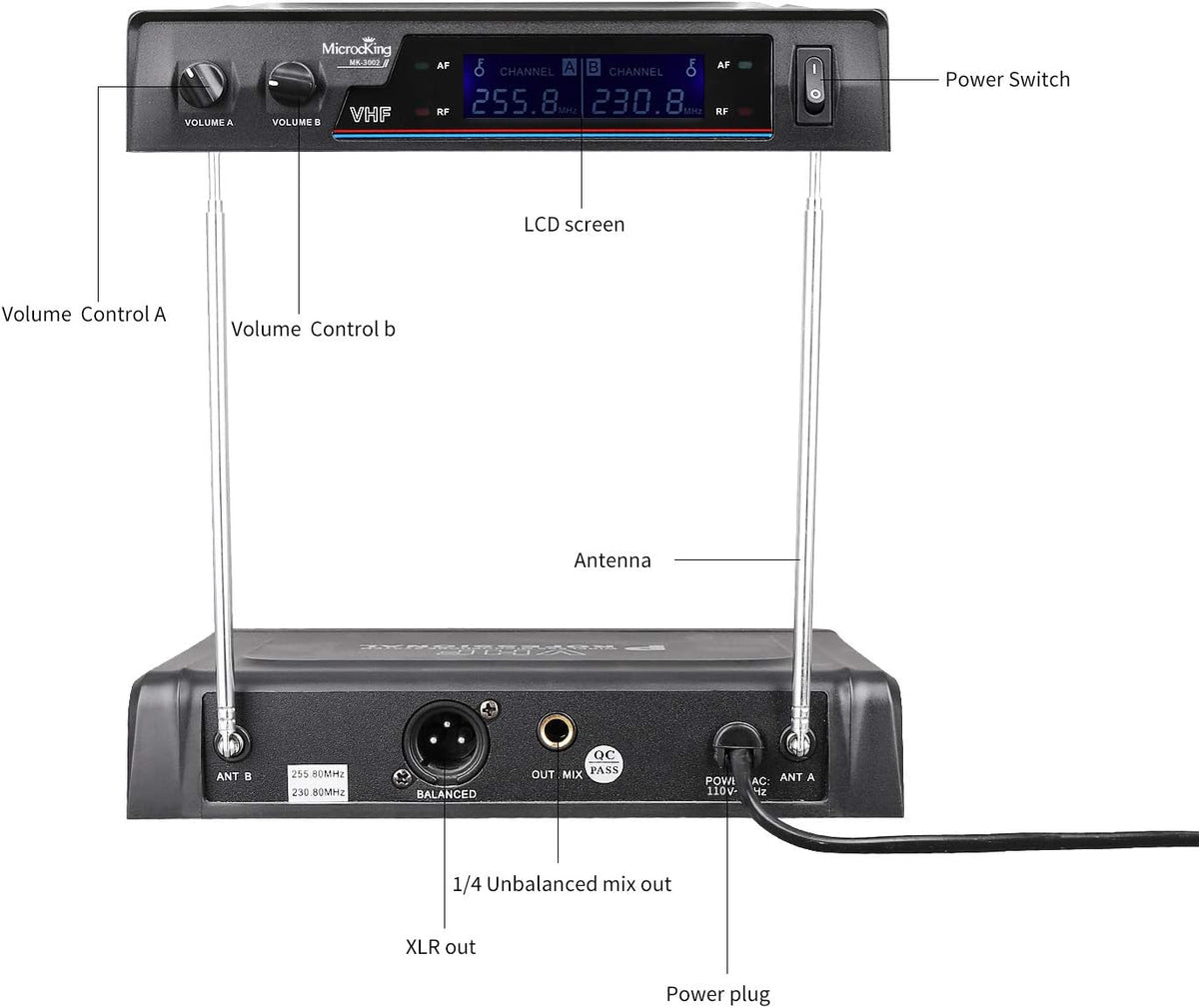 MicrocKing Sistema de micrófono inalámbrico Micrófonos dinámicos de...