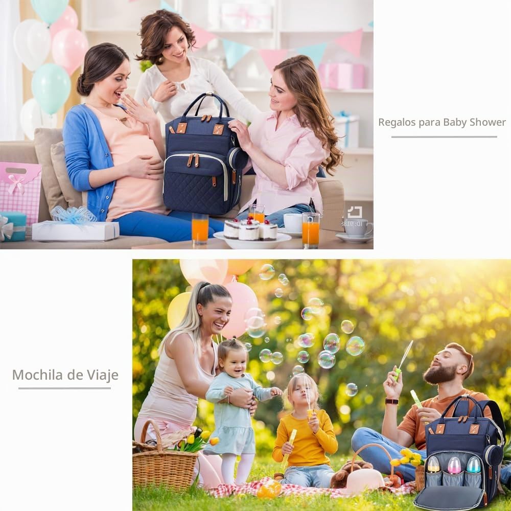 SHITIESHOU Bolsa de pañales mochila para bebé, bolsa de pañales par...
