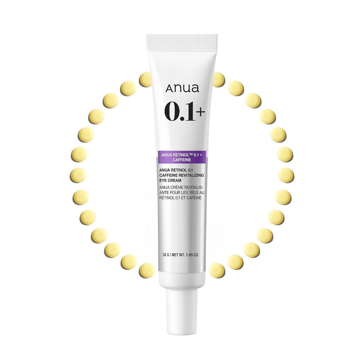 Anua Retinol 0.1 Crema revitalizante para ojos con cafeína, 1.05 fl...