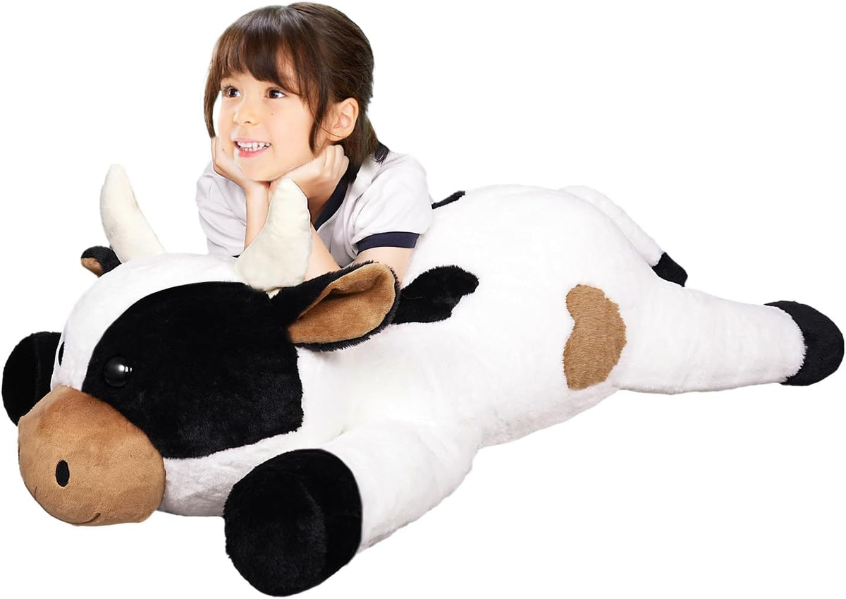 ZBLX Peluche de vaca gigante, animal de peluche de vaca grande de 3...