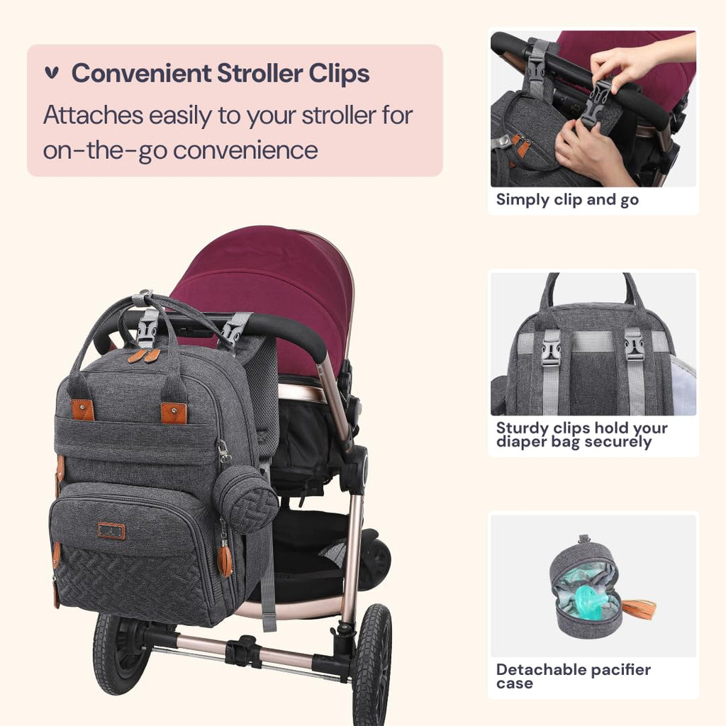 BabbleRoo - Mochila para pañales - Bolso de viaje con artículos ese...