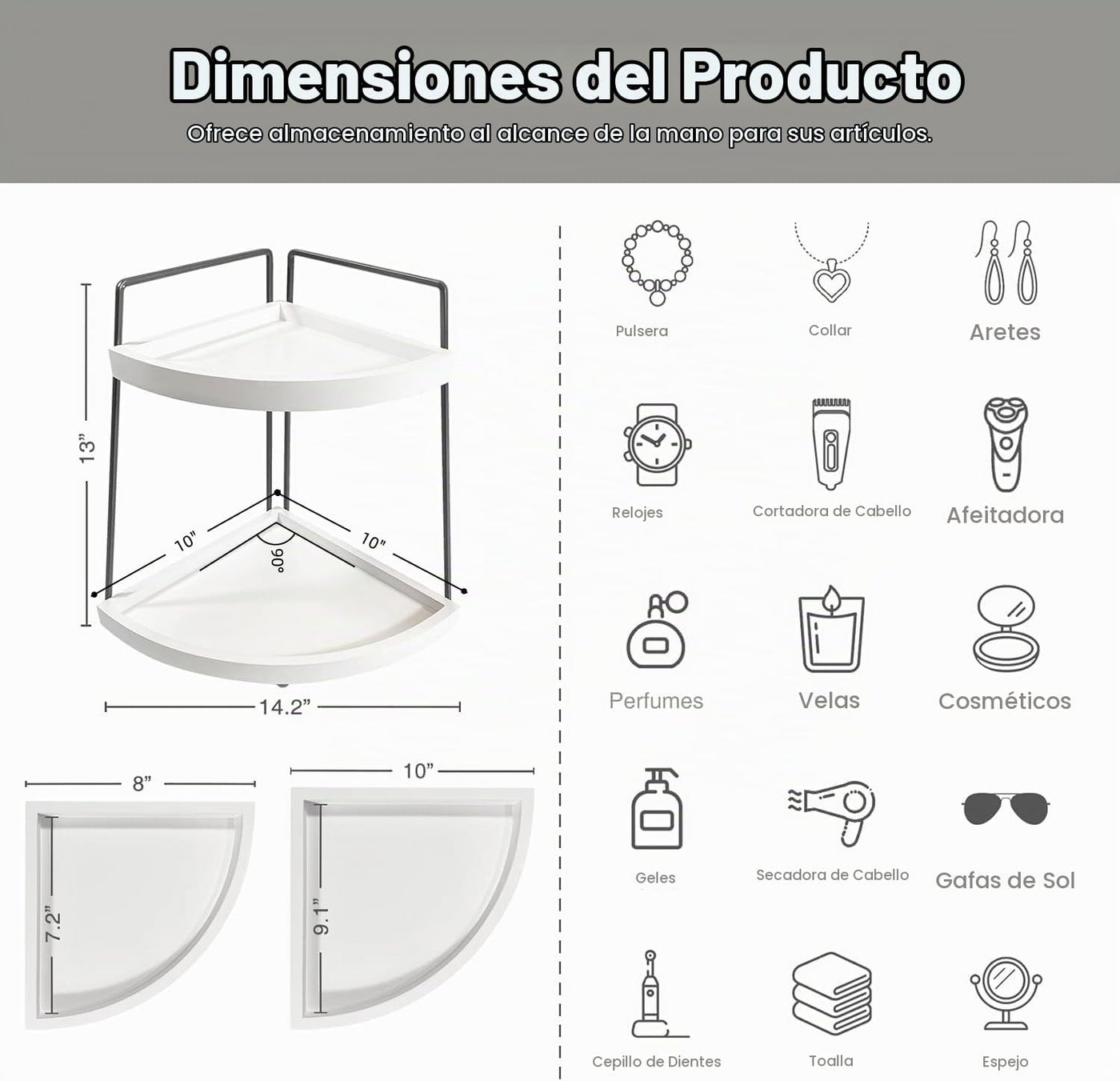 Forbena Organizador de Esquina para Baño de Encimera, Soporte de Es...