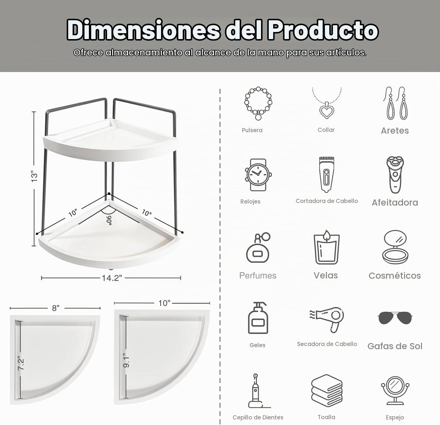 Forbena Organizador de Esquina para Baño de Encimera, Soporte de Es...
