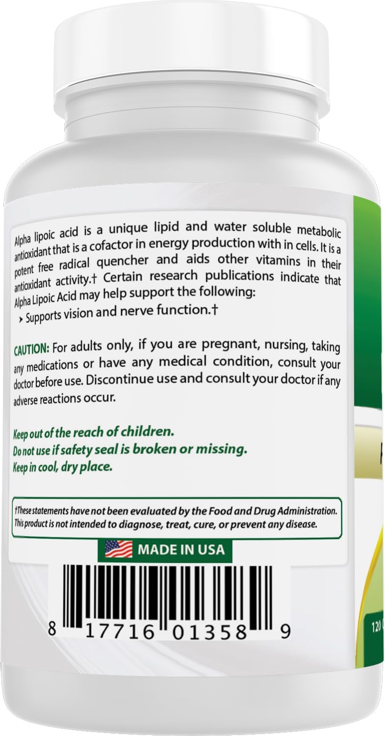 Best Naturals Ácido alfa lipoico 300 mg 120 Cápsulas