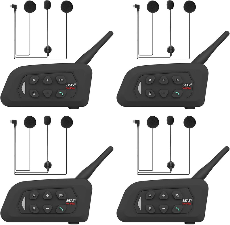 GaiRen V4 Plus - Intercomunicador Bluetooth para casco de motocicle...