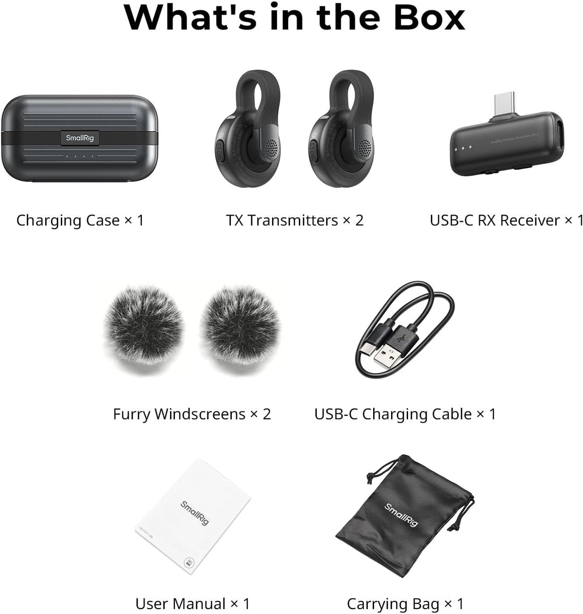 Micrófono inalámbrico SMALLRIG S70-C2 (2 TX + 1 RX + estuche de car...