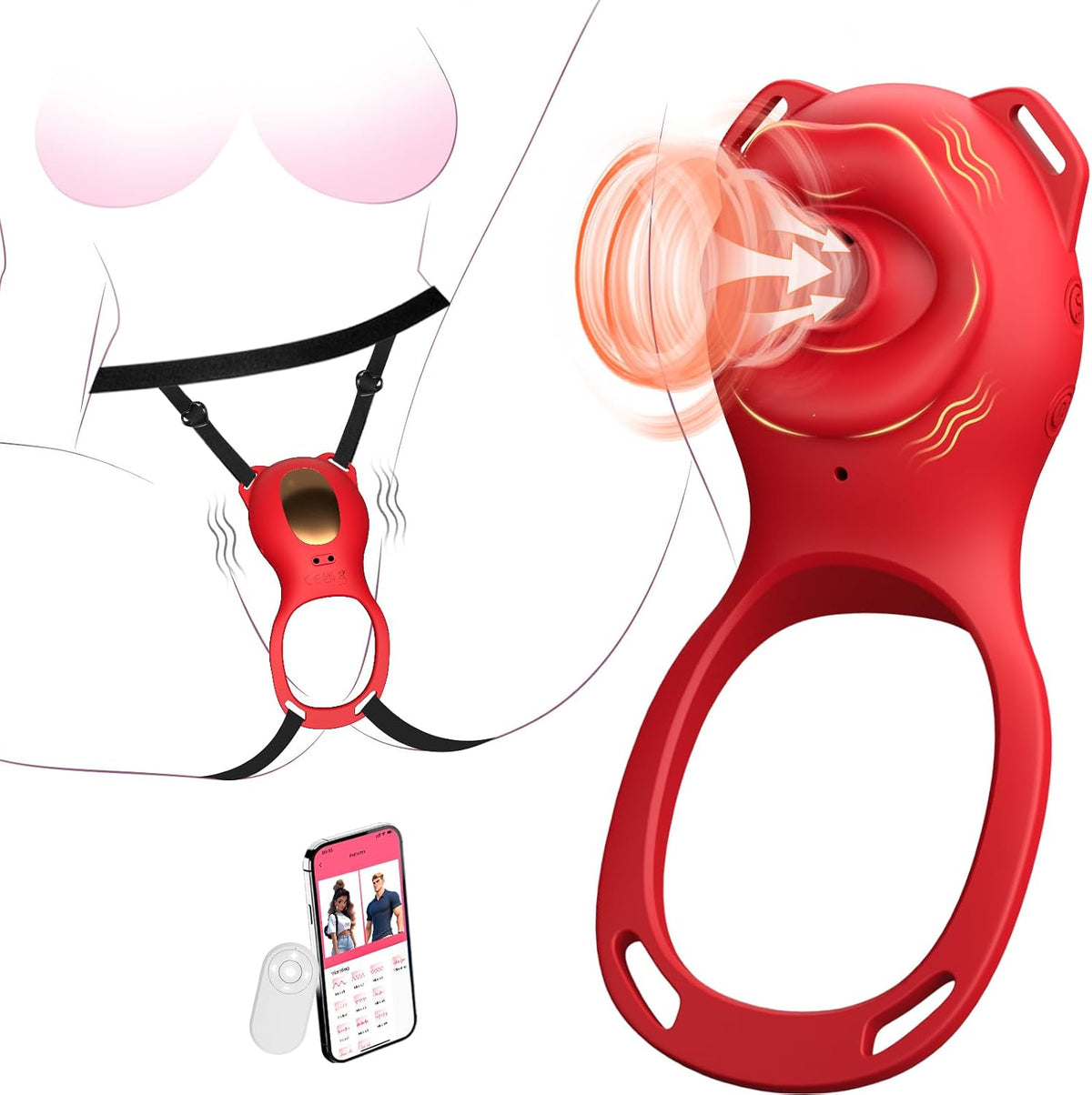 Juguetes sexuales para parejas con forma de rosa, control remoto po...