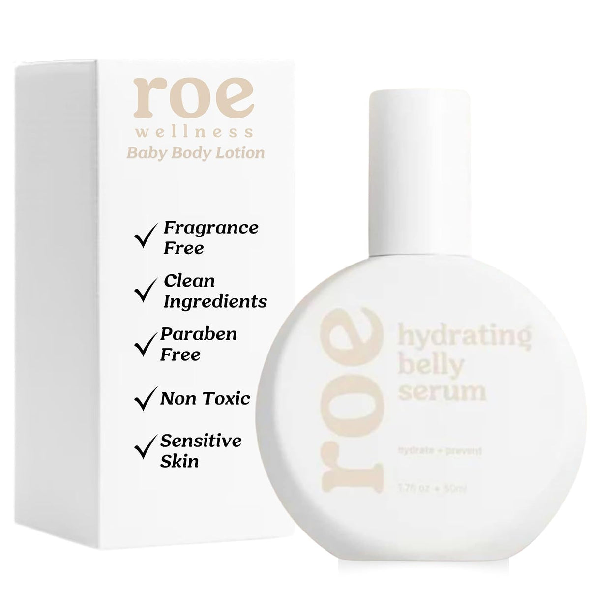 Roe Wellness Suero\/aceite de estrías para pieles sensibles con hid...