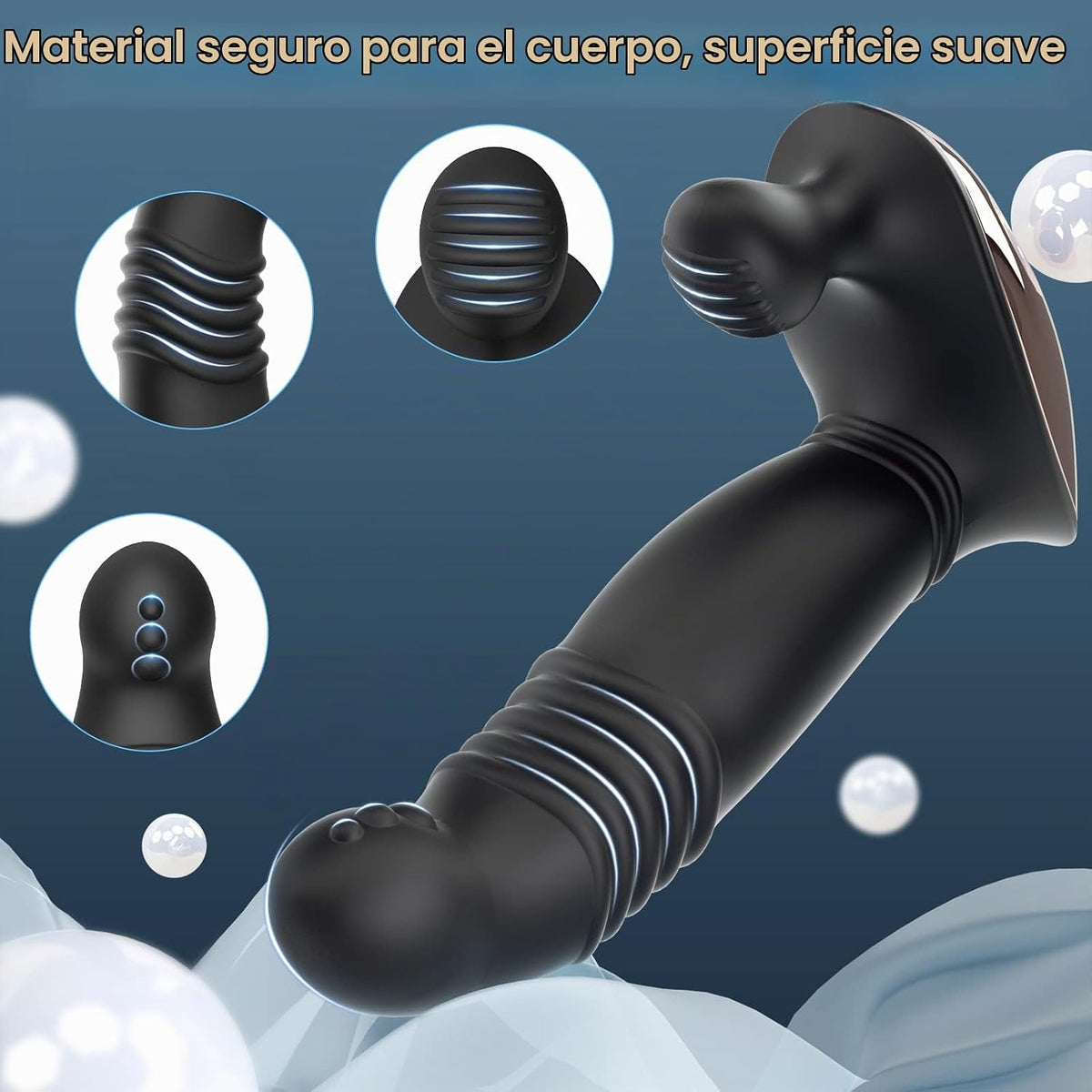 BEISAR - Masajeador de próstata con cuentas anales, juguetes sexual...