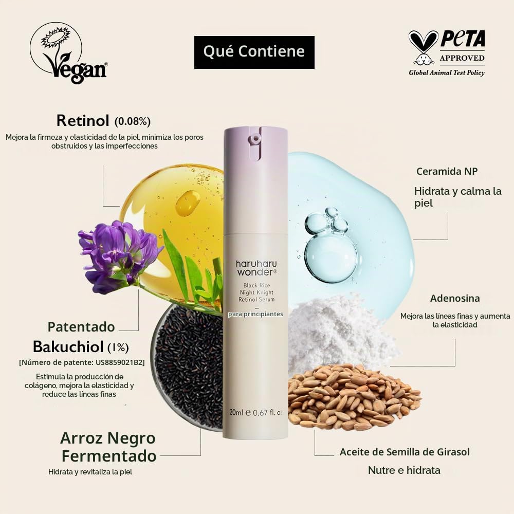 haruharu Wonder Night Knight - Juego de suero de retinol y crema pa...