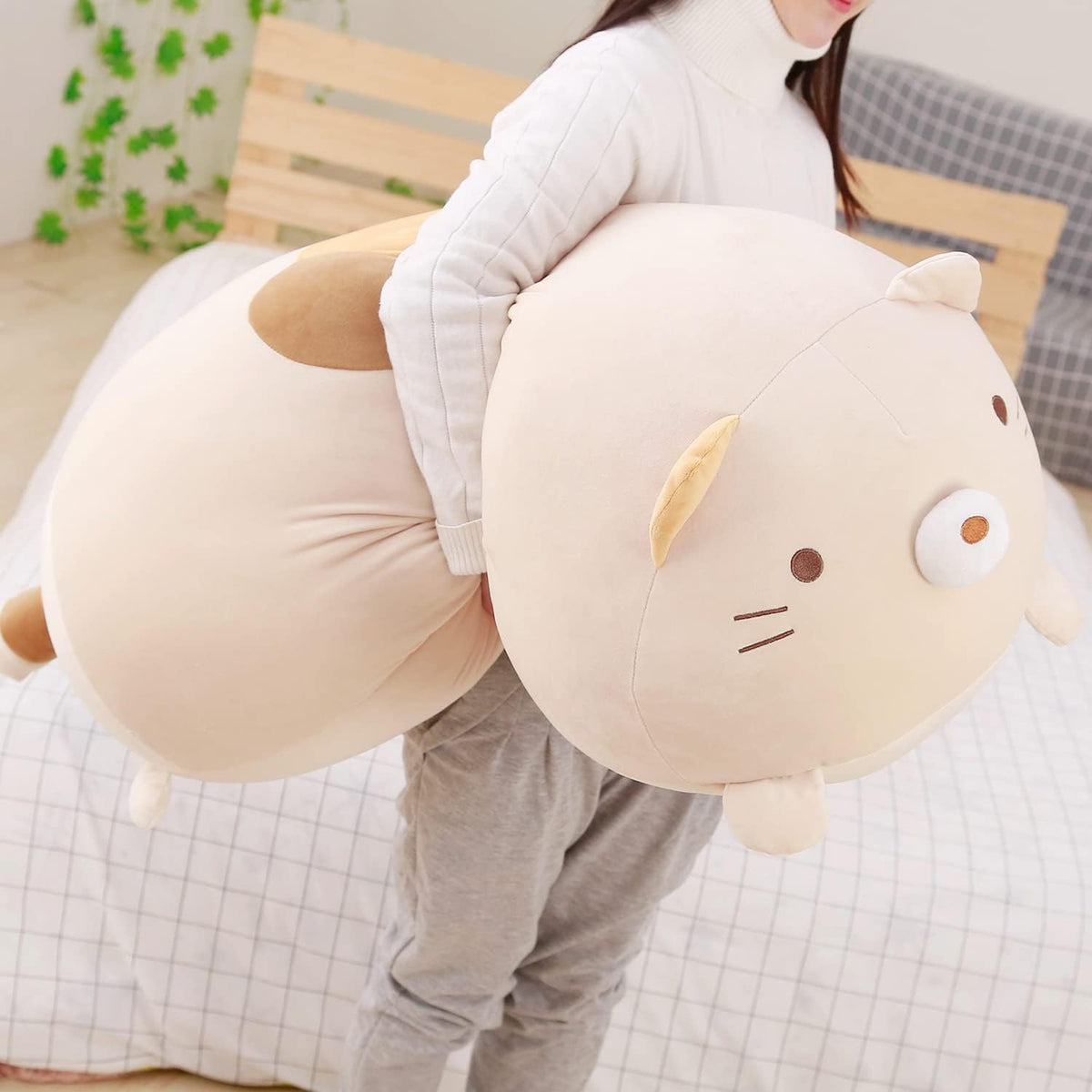ERDAO Almohada de Felpa de Gato Grande, Juguete Muñeca de Animales...