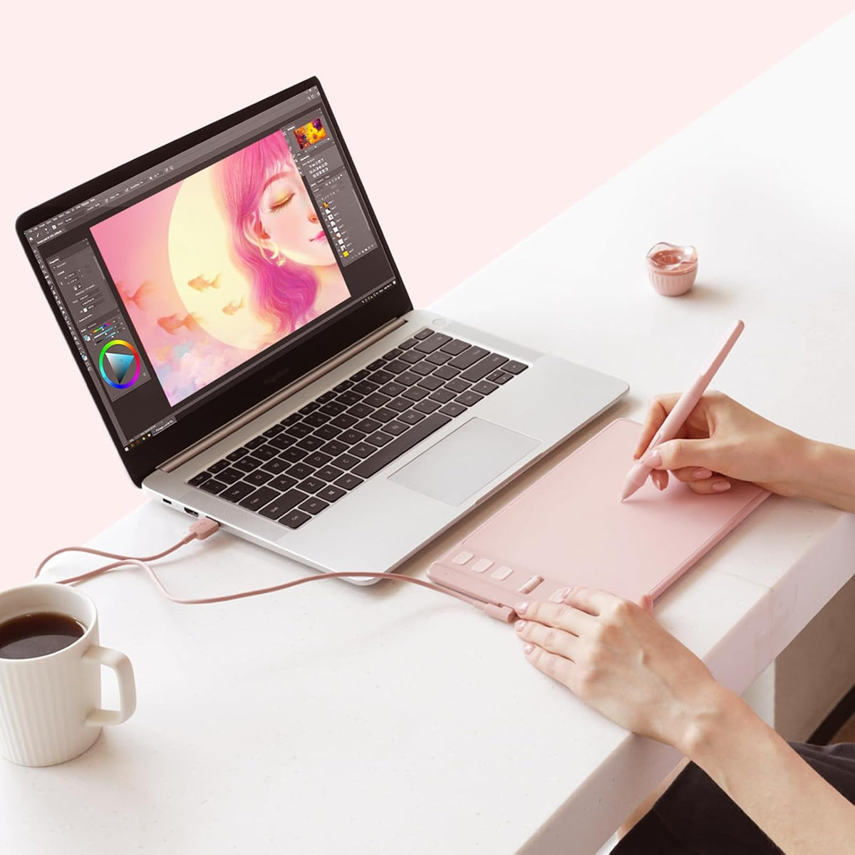 HUION Inspiroy 2 Tableta de dibujo pequeña con rueda de desplazamie...